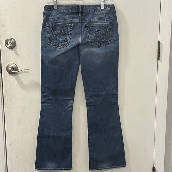 Silver Jeans Womens Aiko Bootcut Denim Jeans Low Rise Embroidered Sz W28/L31 - Picture 3 of 12